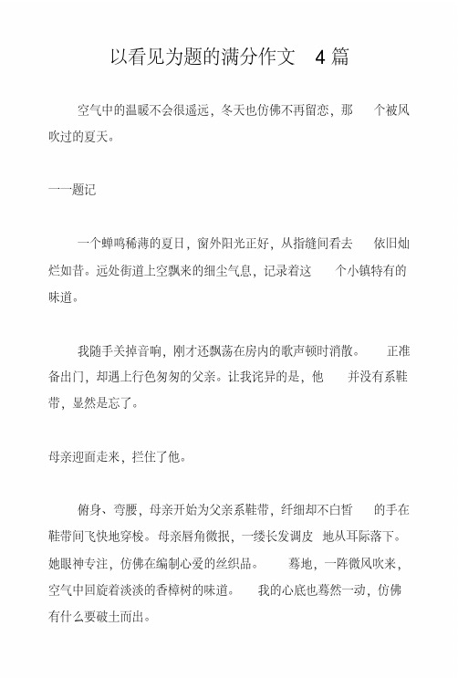 以看见为题的满分作文4篇