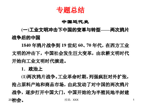 中国近代史专题总结PPT参考