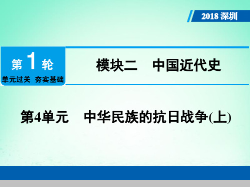 【精选】2019-2020年中考历史总复习第1轮单元过关夯实基础模块二中国近代史第4单元中华民族的抗日战争上课
