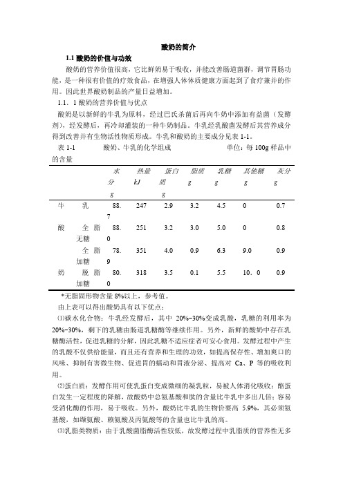 酸奶简介