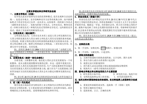 主要史学理论和史学研究方法总结