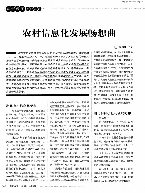 农村信息化发展畅想曲