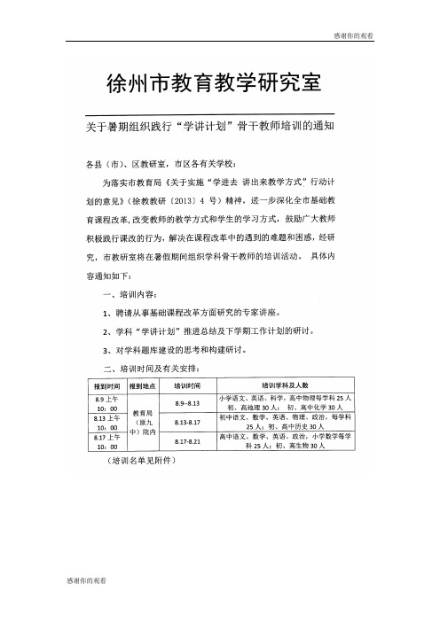 2014暑期骨干教师培训汇总表 .doc