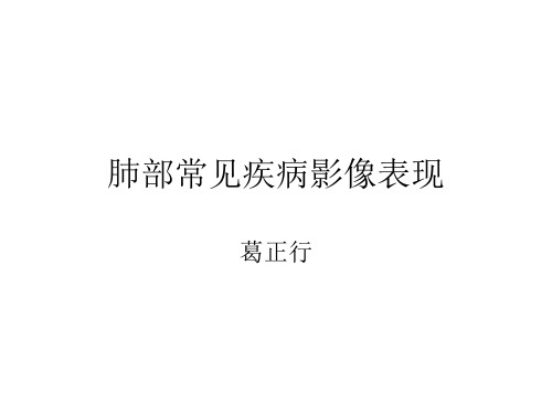 肺部常见疾病影像表现.