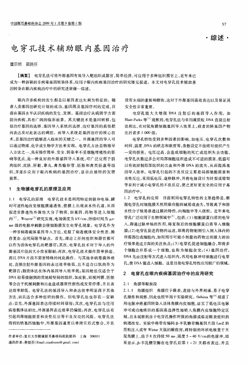 电穿孔技术辅助眼内基因治疗