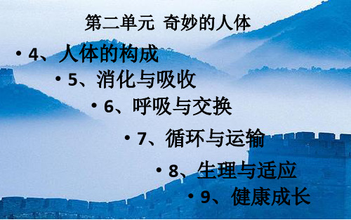 冀教版小学科学六年级下册第二单元《奇妙的人体》复习课件