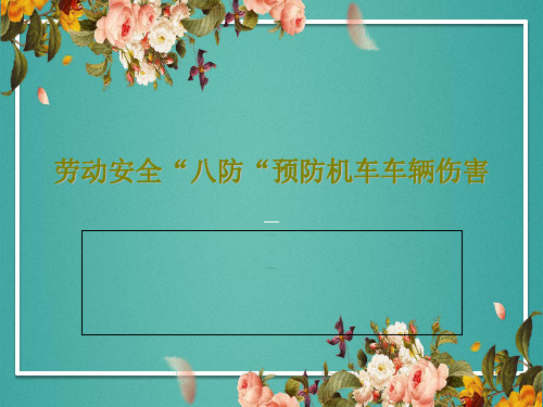 劳动安全“八防“预防机车车辆伤害40页PPT