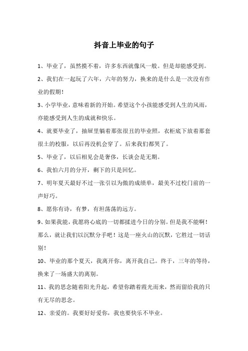 抖音上毕业的句子