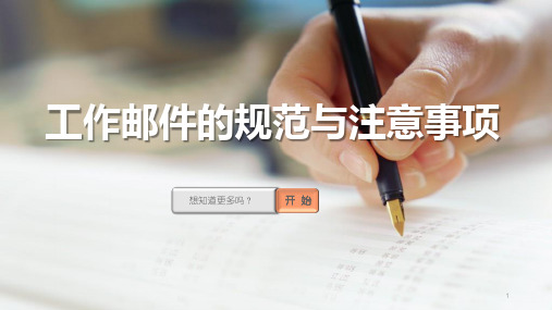 工作邮件的规范与注意事项PPT幻灯片
