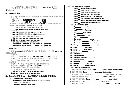 专项训练----there be句型