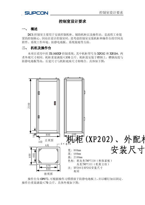 控制室设计要求