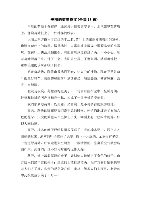 美丽的荷塘作文范文