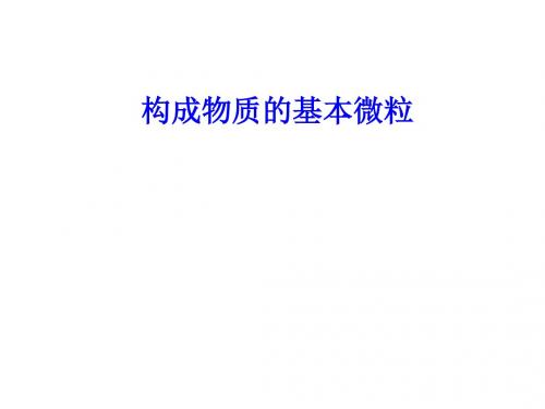 构成物质的基本微粒--浙教版
