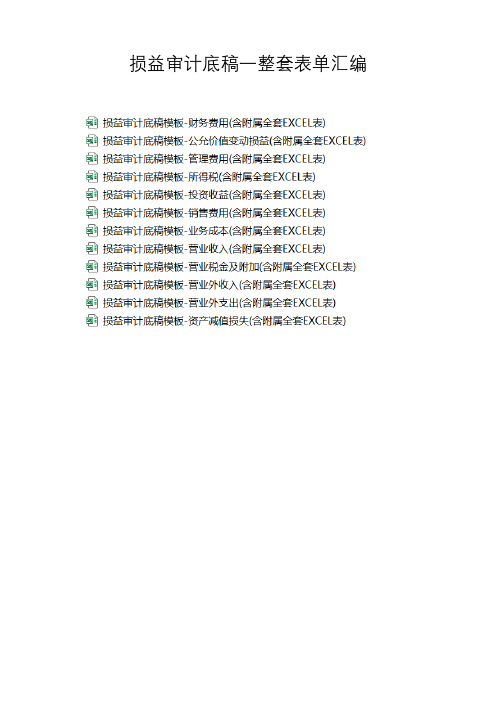 损益审计底稿一整套表单汇编