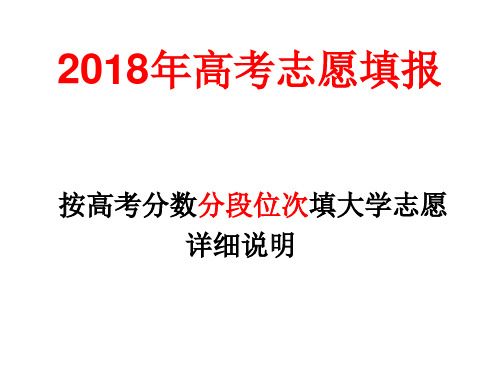 2018年高考志愿填报说明(1)