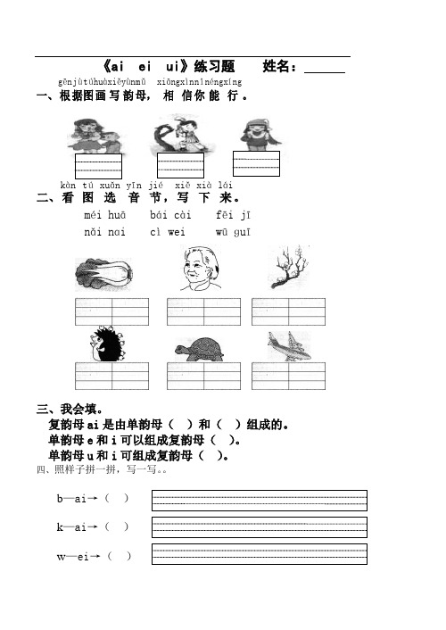 ai_ei_ui_ao_ou_iu_练习题