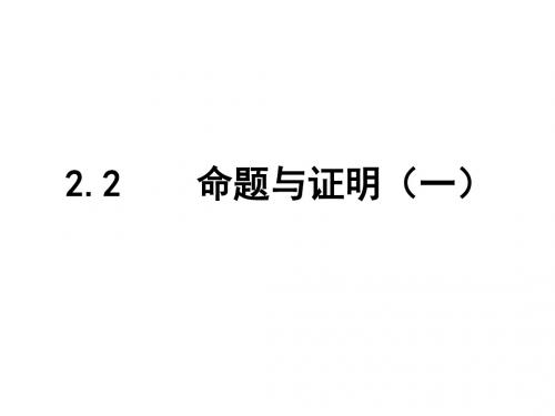 八年级数学上册2.2命题与证明(一)课件(新版)湘教版