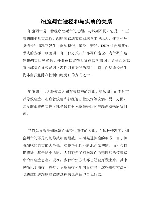 细胞凋亡途径和与疾病的关系