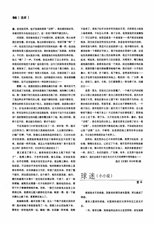 球迷小小说