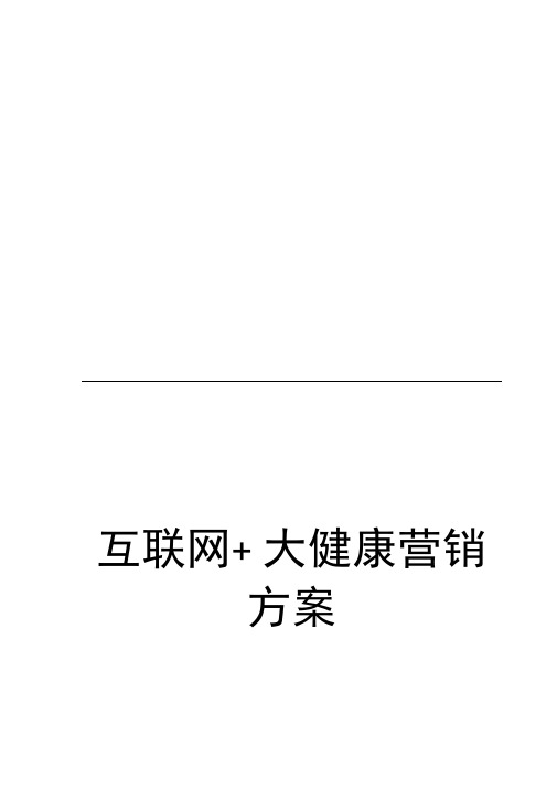 互联网大健康营销方案(DOC)