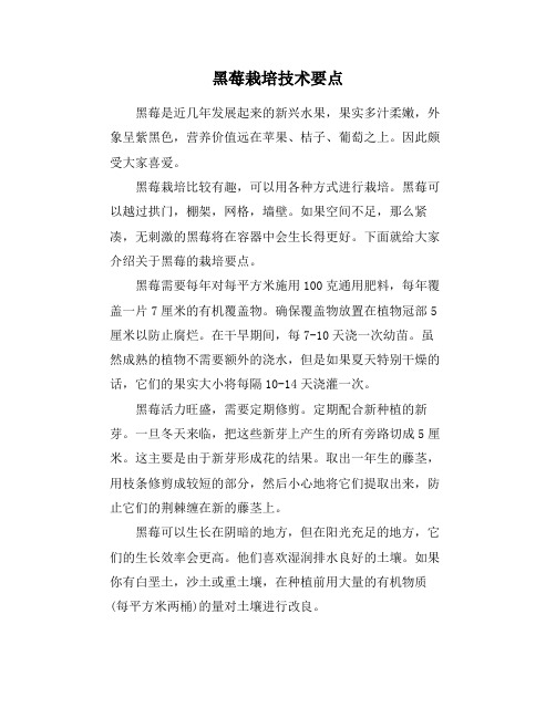 黑莓栽培技术要点