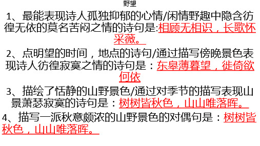 八年级语文上册13课古诗理解性默写