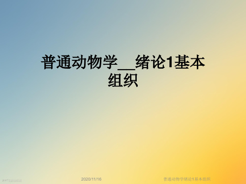 普通动物学绪论1基本组织