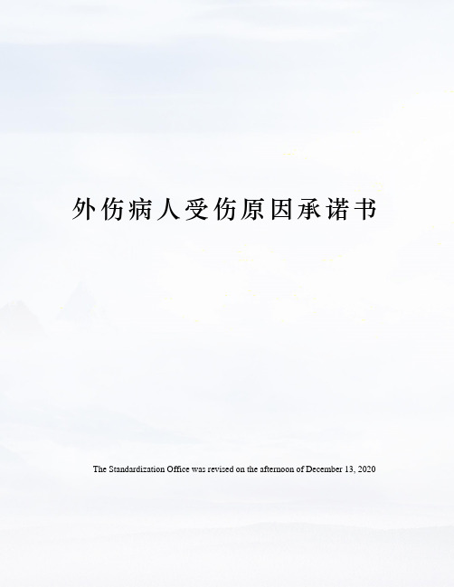 外伤病人受伤原因承诺书