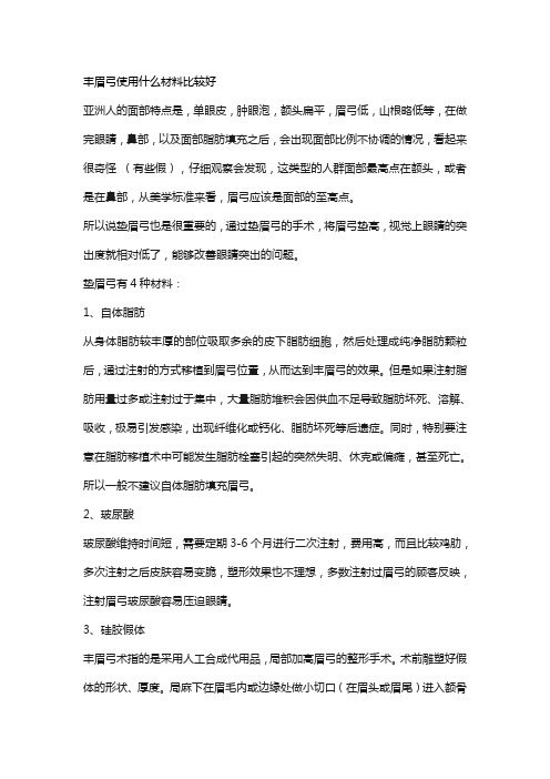 丰眉弓使用什么材料比较好(1)