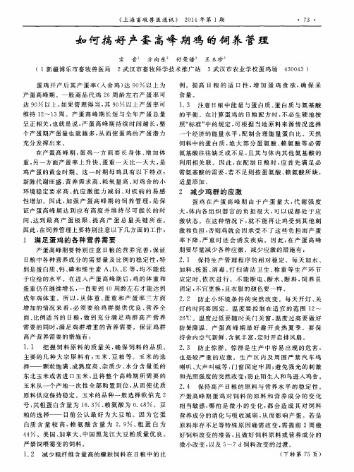 如何搞好产蛋高峰期鸡的饲养管理