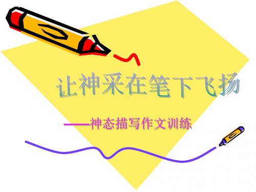 让神采在笔下飞扬——神态描写作文训练 PPT课件