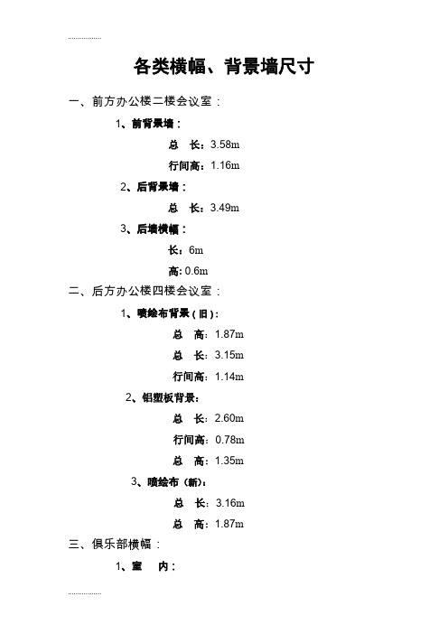 (整理)各背景墙尺寸1