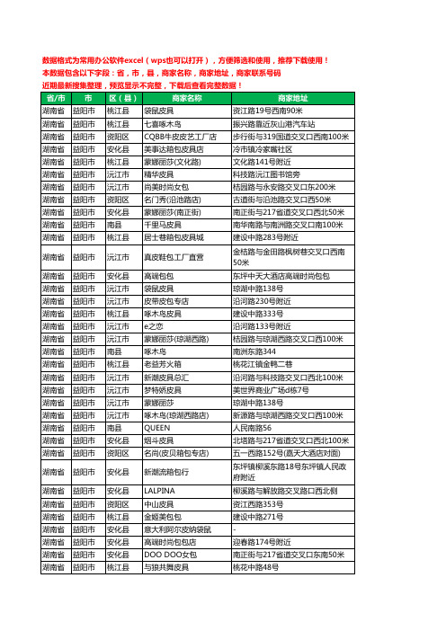 2020新版湖南省益阳市箱包工商企业公司商家名录名单黄页联系电话号码地址大全40家