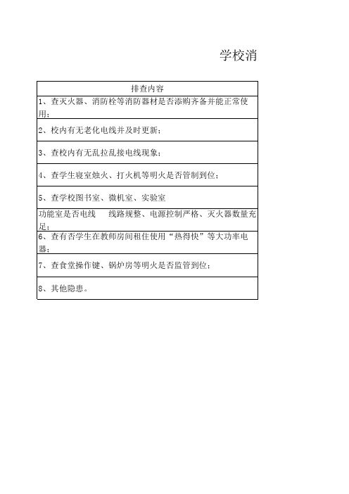 学校消防安全隐患排查表