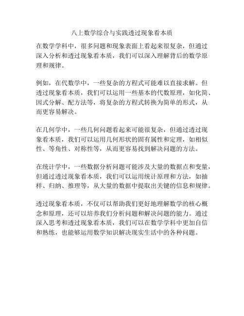 八上数学综合与实践透过现象看本质