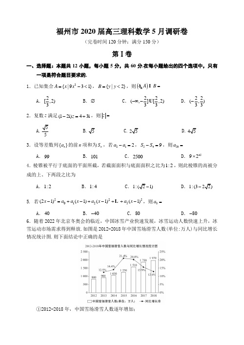 福建省福州市2020届高三5月调研卷理科数学试题含答案