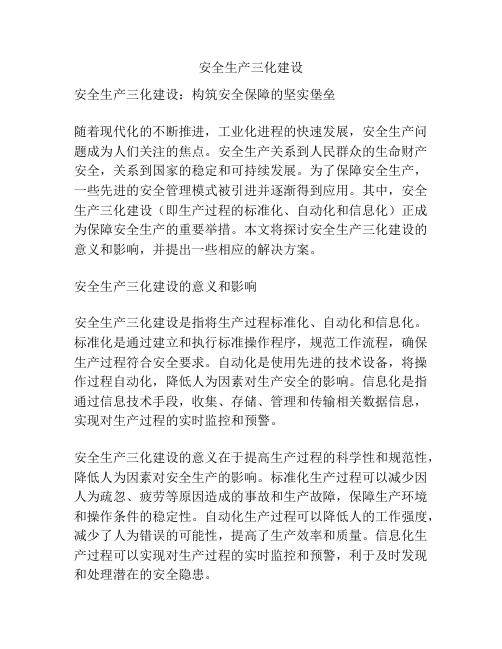 安全生产三化建设