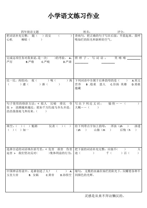四年级语文课堂拓展练习IV (27)
