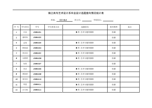 摄影D13-毕业设计指导教师分配表