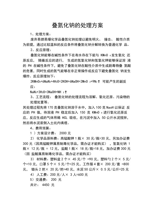 叠氮化钠的处理方案