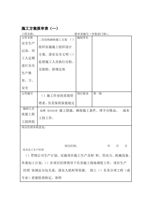轻集料混凝土小型砌块~砌体施工方案