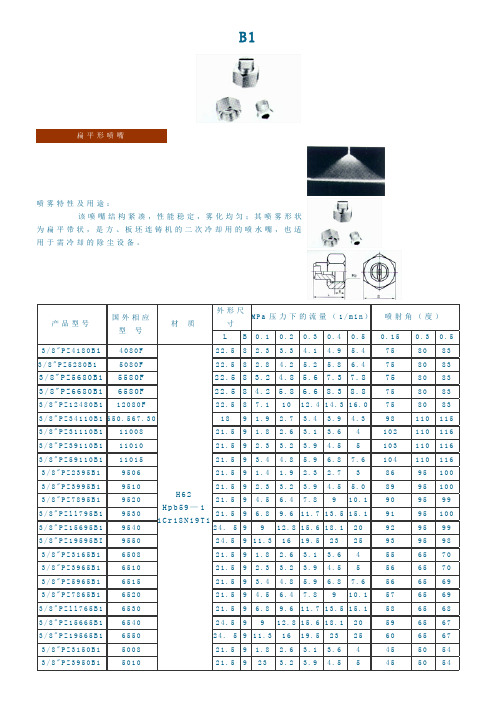 低压扇型喷嘴