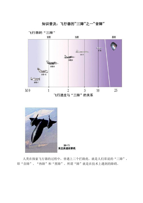 飞行器的“三障”之一“音障”