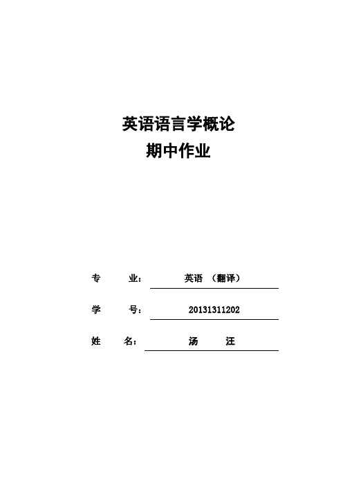 语言学概论 复习总结