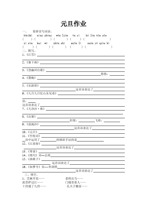 元旦作业