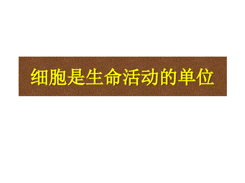 北师大版七年级生物上册： 第2节 细胞是生命活动的单位