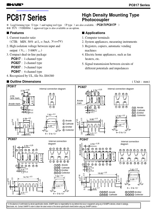 SHARP PC817 Series data sheet