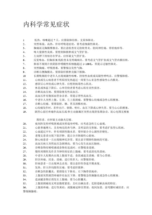 内科常见症状