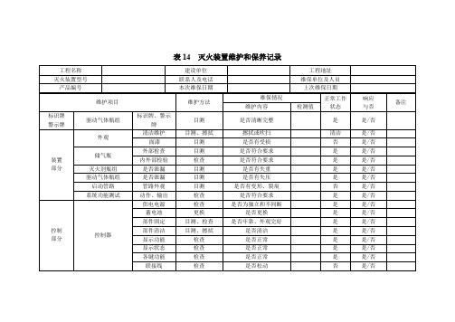 消防维保记录表