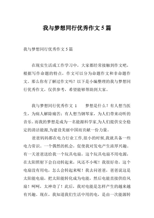 我与梦想同行优秀作文5篇